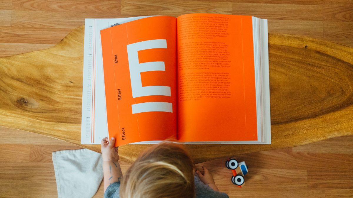 orange and white book page